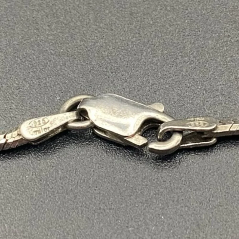 Vtg 950 Sterling Silver MOP Brooch Pendant Necklace Intricate Jerusalem 18” 14g - Picture 6 of 11